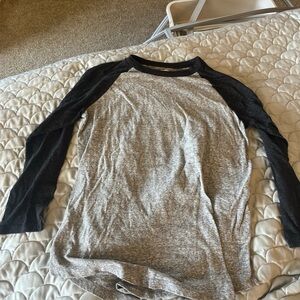Old Navy Black Gray Baseball Shirt Raglan Medium Tall